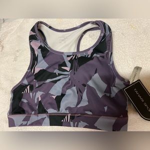 TAHARI SPORT new with tags $34 Sports Bra Medium. Purple, gray & black